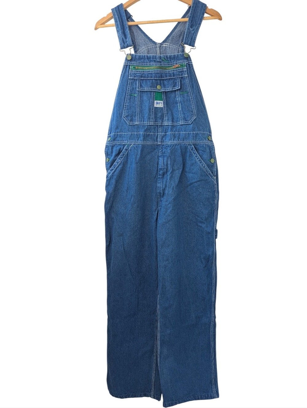Vintage Carpenter Green + Blue Liberty Denim Bib Overalls